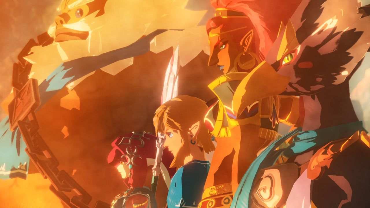 Characters stood together in Age of Calamity on Nintendo Switch.
